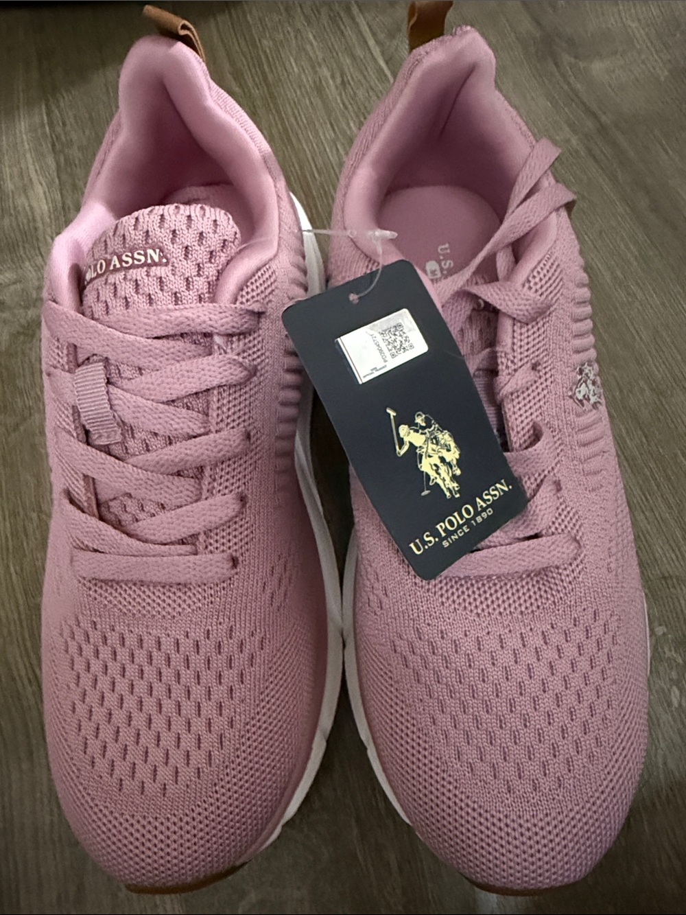 U.S. Polo Assn. Women's Dusty Pink Knit Athletic Sneakers
